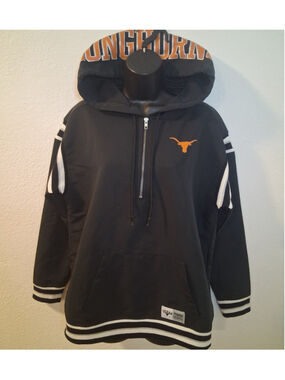 Texas Longhorns x Pink Victorias Secret Women's XS 1/4 Zip Hooded Jacket Black